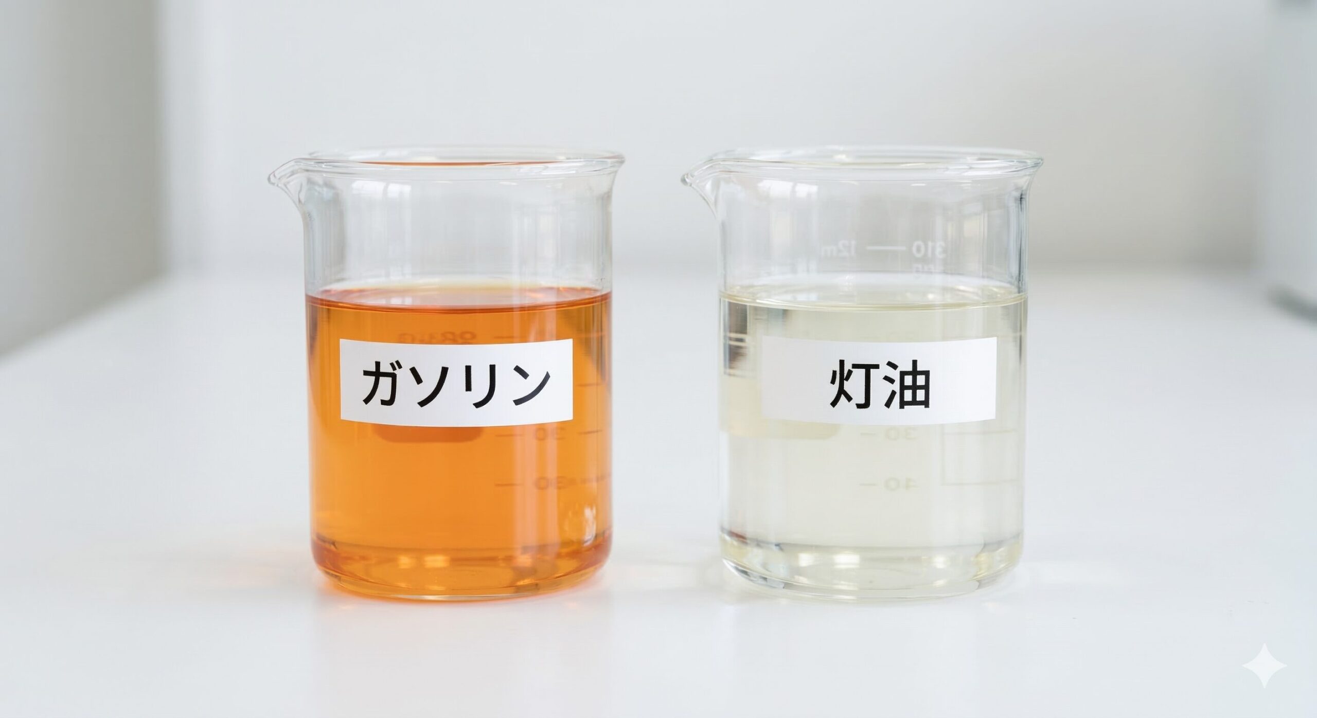 ガソリンと灯油の外観比較