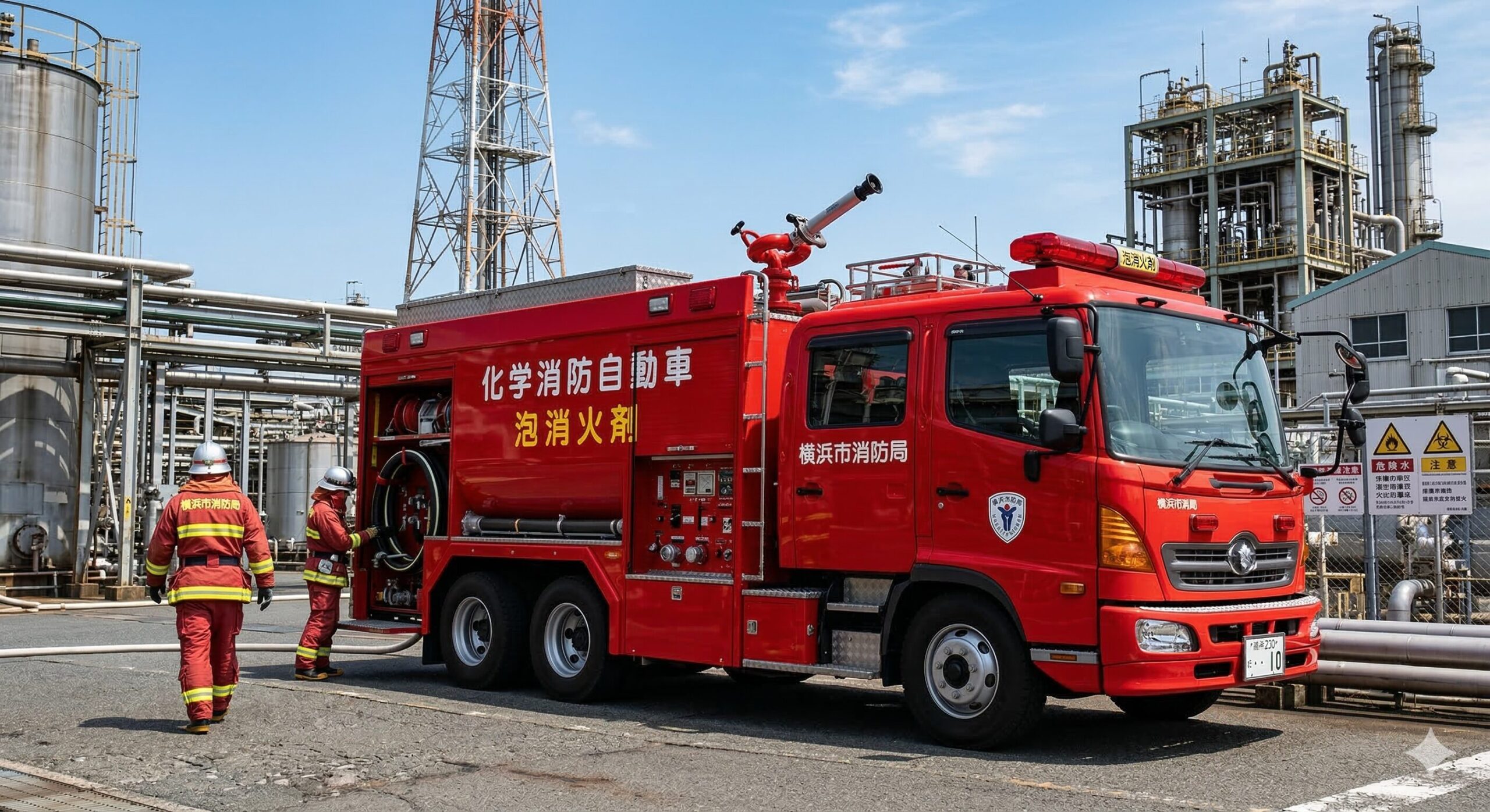 化学消防自動車（泡消火剤装備）