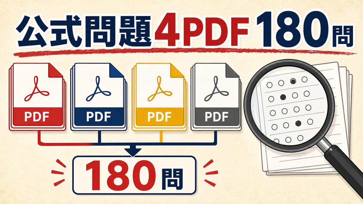危険物の公式公開問題4PDFに収録された180問の構成を示す図